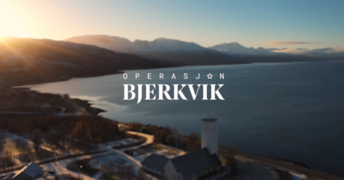 Dronebilde Oversikt over Bjerkvik i Narvik, Nordland