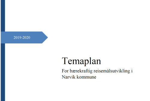 Illustrasjonsbilde: Forside Narvik kommunes Temaplan for bærekraftig reiselivsutvikling